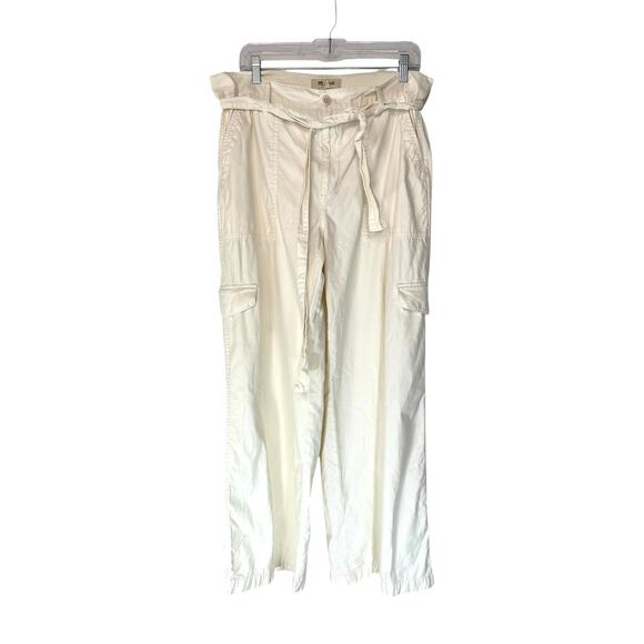 Madewell‎ White Vintage Canvas Belted Griff Super Wide Leg Cargo Pants Size 32 - Picture 2 of 13